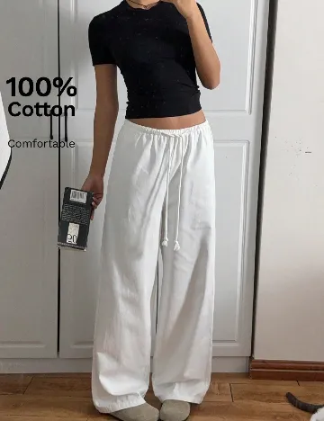 Pantaloni SHEIN, alb