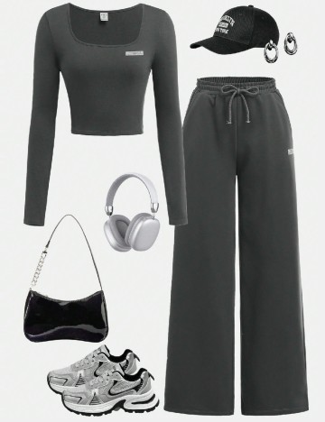 Compleu Shein Kids, gri petrol