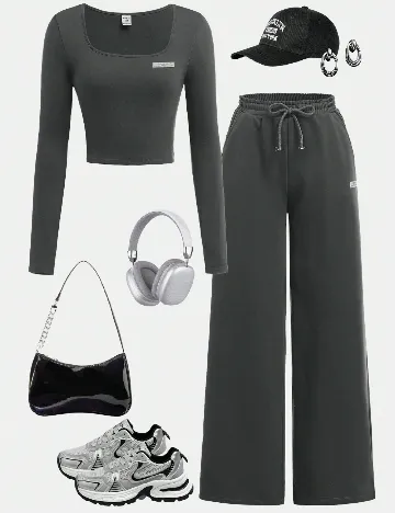 Compleu Shein Kids, gri petrol