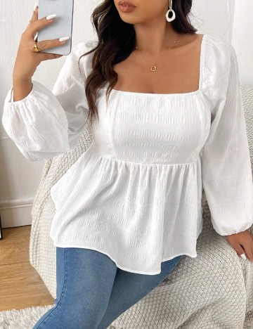 Bluza SHEIN CURVE, alb