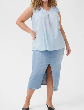 Bluza Kaffe Curve, bleu Albastru