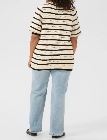 Bluza Kaffe Curve, crem/negru Crem