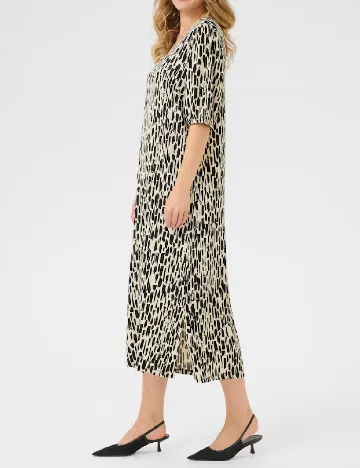 Rochie medie Bon a Parte, crem/negru