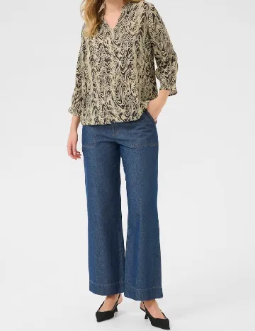 Bluza Kaffe, crem/negru