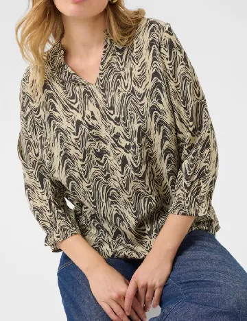 Bluza Kaffe, crem/negru