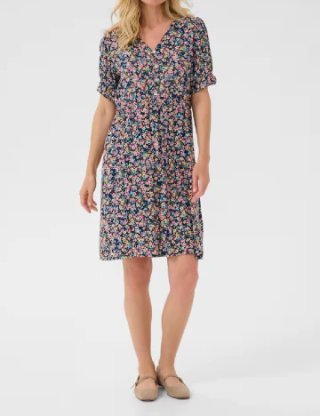 Rochie scurta Cream, floral print