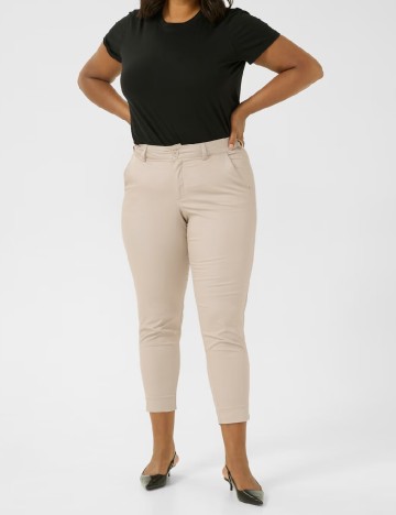 Pantaloni Kaffe Curve, bej