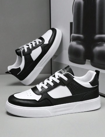 Adidasi SHEIN, alb/negru