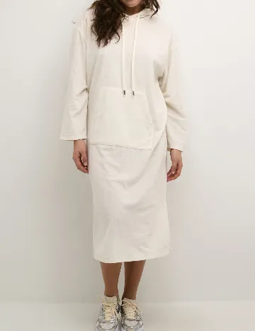 Rochie medie Cream, ecru Alb