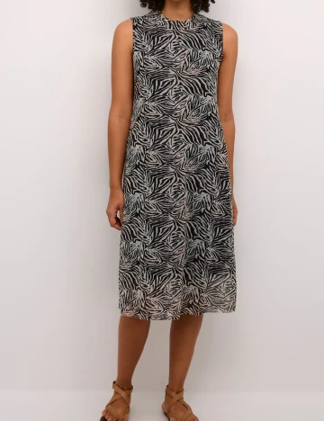 Rochie medie Bon a Parte, negru/bej Crem