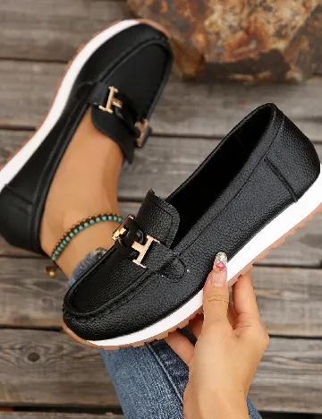 Mocasini SHEIN, negru Negru