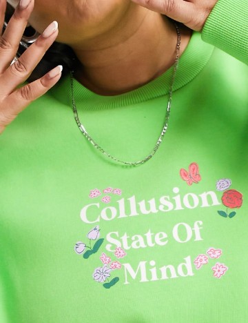 Bluza Collusion Plus Size, verde