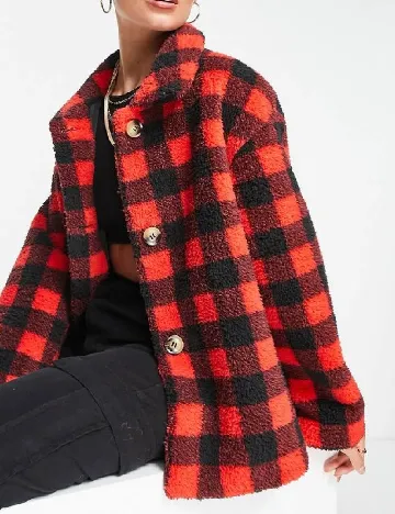 Jacheta Unreal Fur, rosu/negru