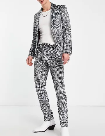 Sacou TWISTED TAILOR, alb/negru