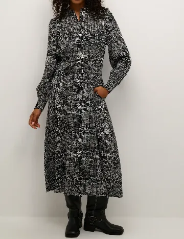 Rochie medie Kaffe, negru/alb