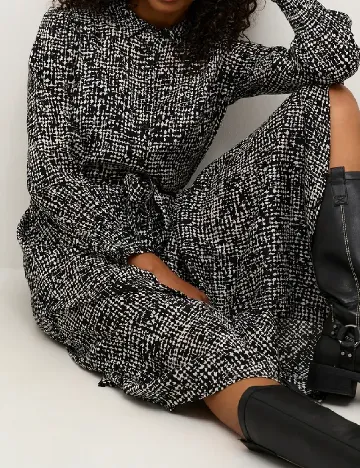 Rochie medie Kaffe, negru/alb