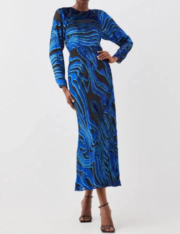 Rochie lunga Karen Millen, albastru Albastru