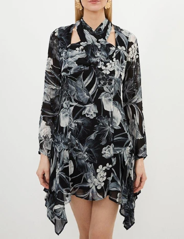 Rochie scurta Karen Millen, alb/negru Negru