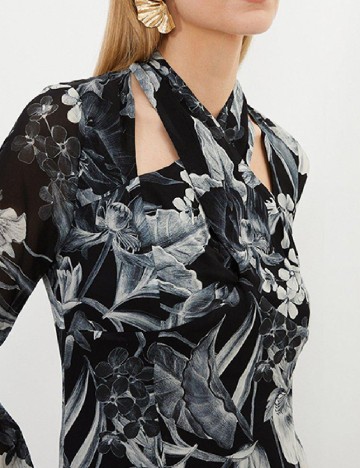 Rochie scurta Karen Millen, alb/negru