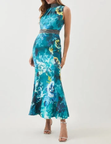 Rochie lunga Karen Millen, albastru Albastru