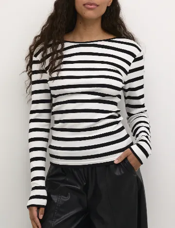 Bluza Kaffe, alb/negru