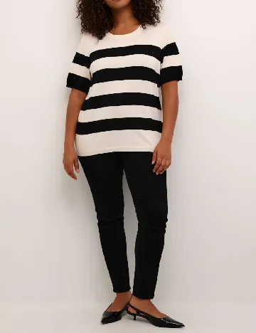 Bluza Kaffe Curve, alb/negru Alb