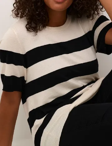 Bluza Kaffe Curve, alb/negru Alb