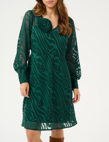 Rochie medie Cream, verde