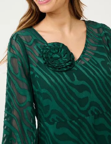 Rochie medie Cream, verde Verde