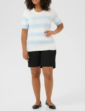 Bluza Kaffe Curve, alb/albastru