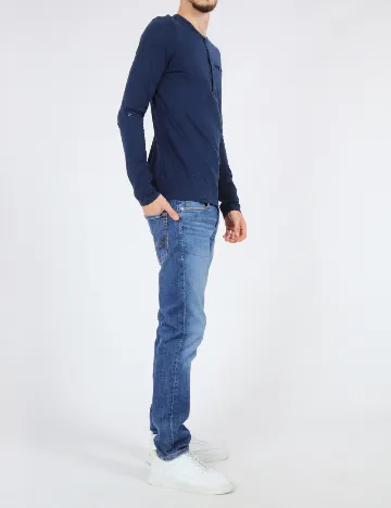 Bluza Bershka, bleumarin Albastru