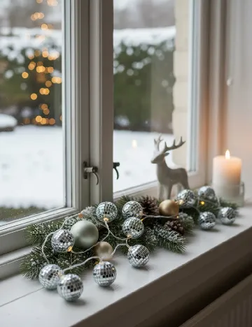 Ghirlanda luminoasa, argintiu Gri