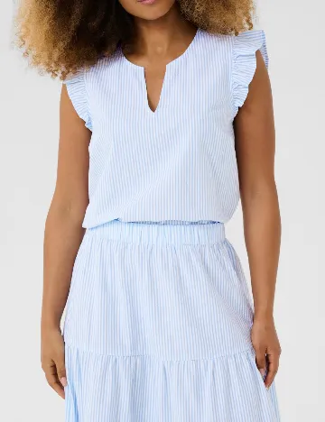 Bluza Cream, albastru/alb