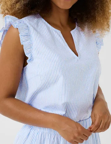 Bluza Cream, albastru/alb