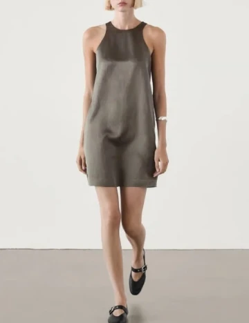 Rochie scurta Massimo Dutti, gri inchis