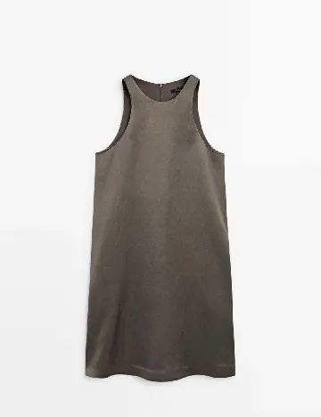 Rochie scurta Massimo Dutti, gri inchis