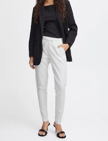 Pantaloni Ichi, alb Alb