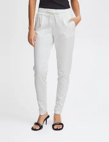 Pantaloni Ichi, alb Alb