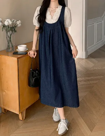 Rochie medie Dazy, bleumarin