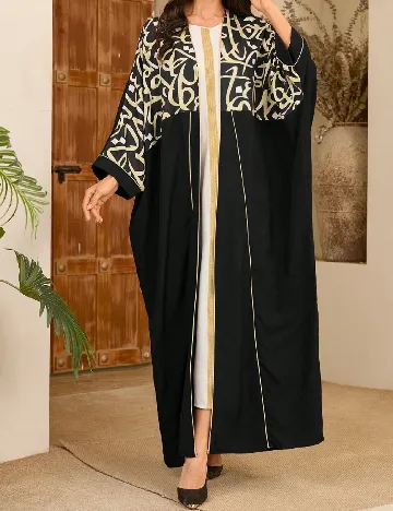 Kimono SHEIN, negru/galben