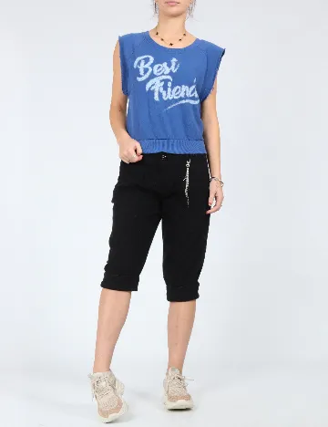 Pantaloni scurti Zara, negru Negru