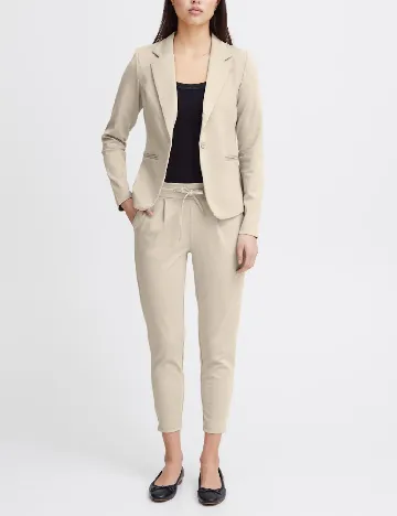 Pantaloni Ichi, crem Crem