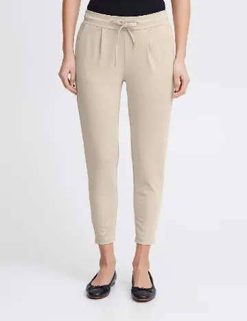 Pantaloni Ichi, crem Crem