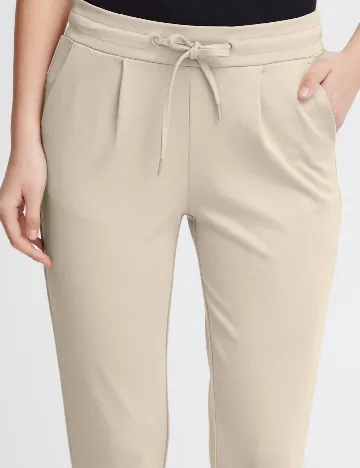 Pantaloni Ichi, crem Crem