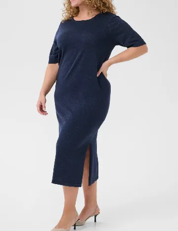 Rochie medie Kaffe Curve, bleumarin