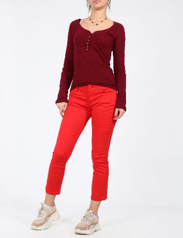 Pantaloni Zara, rosu