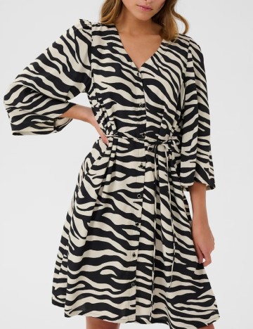 Rochie scurta Kaffe, negru/bej