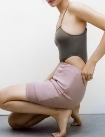 Fusta pantalon Zara, roz pudra