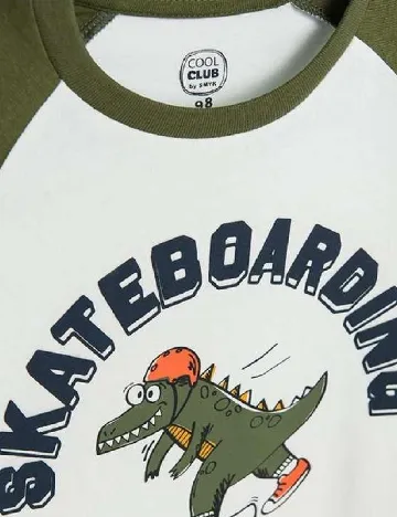 Bluza Cool Club, alb/verde