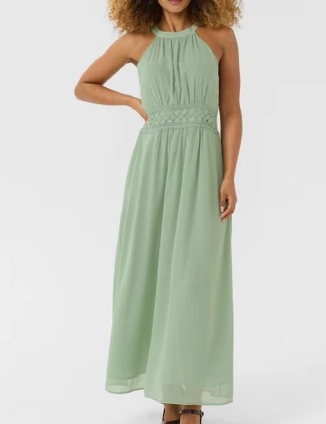 Rochie lunga Cream, verde